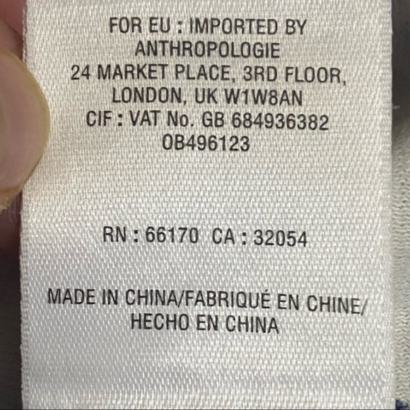 Anthropologie Postmark Navy Striped Side Slits Henley Long Tunic OB496123 - Picture 6 of 7